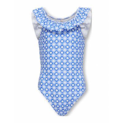 Kids Only Kmgmaja Frill Swimsuit Acc Blå