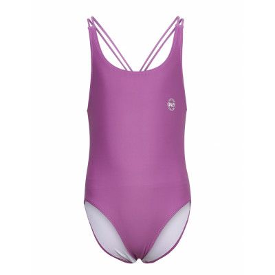Koncaroline Solid Str Swimsuit Baddräkt Badkläder Lila Kids Only