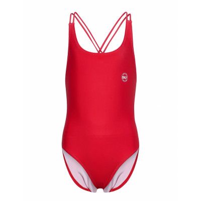 Koncaroline Solid Str Swimsuit Baddräkt Badkläder Röd Kids Only