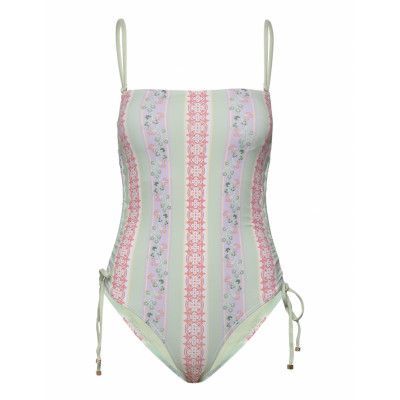 Malina Lauren Printed Drawstring Swimsuit Grön