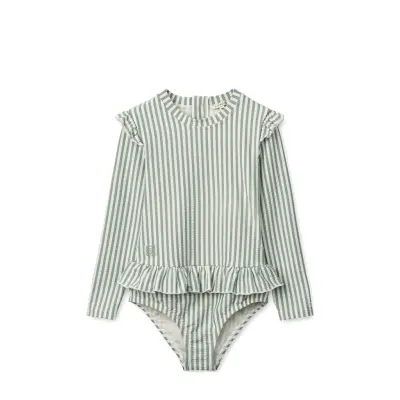 Liewood Sille Baby Seersucker Swimsuit Grön