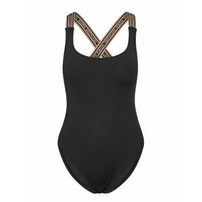 Logo Elastic Scoop Neck Piece Baddräkt Badkläder Svart Michael Kors Swimwear