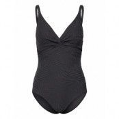 Lucca Swimsuit Jacquard Baddräkt Badkläder Black Missya