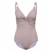 Lucca Swimsuit Lurex Baddräkt Badkläder Beige Missya