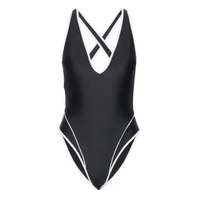 Mahot Piece High Leg Sport Swimsuits Svart Rip Curl