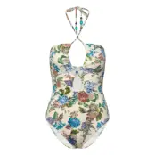 Malina Idalia Bandeau Cut Out Swimsuit Kräm