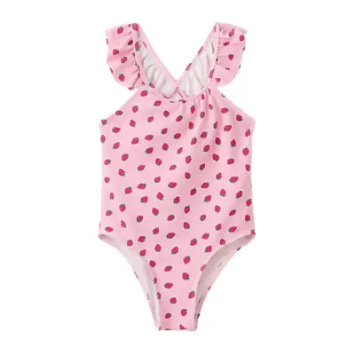 Mango Strawberry Print Swimsuit - Pink - 5-6
