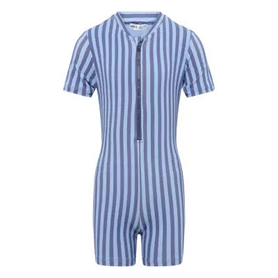 Mango Striped Swimsuit Jumpsuit - Blue - 3-4