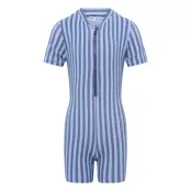 Mango Striped Swimsuit Jumpsuit - Blue - 5-6