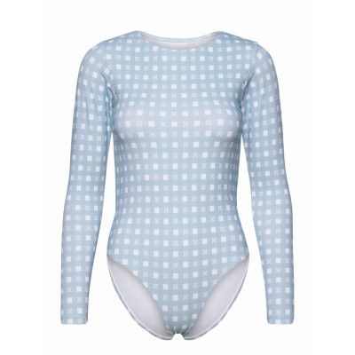 Maxine Long Sleeved Swimsuit Baddräkt Badkläder Blå By Malina