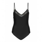 Mesh V Neck Swimsuit Baddräkt Badkläder Svart French Connection