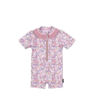 Mikk-line Swim Suit Uv Frill Aop Lila