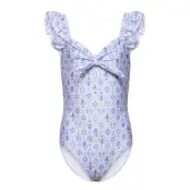 Mini Fiore Swimsuit Baddräkt Badkläder Blå By Malina