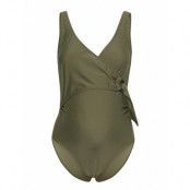 Mlnewamely Belted Swimsuit Hc. 2F. Baddräkt Badkläder Grön Mamalicious