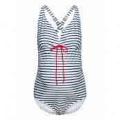 Mlnewjose Stripe Swimsuit Recycled A. Baddräkt Badkläder Vit Mamalicious