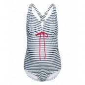 Mlnewjose Stripe Swimsuit Recycled A. Baddräkt Badkläder White Mamalicious