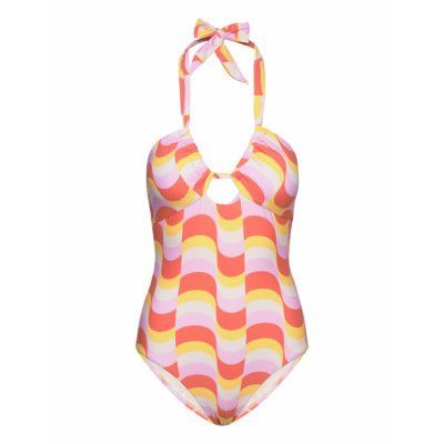 Modern Take Drawstring Halter Piece Baddräkt Badkläder Pink Seafolly