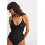 NA-KD Lacing Back Swimsuit - Black