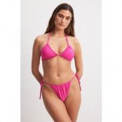 NA-KD Swimwear Bikinitrosa med hög skärning och knytning - Pink