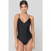 NA-KD Swimwear Flounce Swimsuit - Black