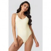 NA-KD Swimwear O-ring High Leg Swimsuit - Yellow