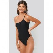 NA-KD Swimwear One Shoulder Strap Swimsuiit - Black