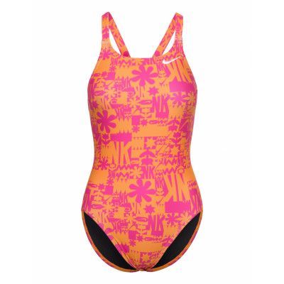 NIKE SWIM Nike Fast Back Piece Hydrastrong Multi Print Multi/patterned