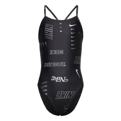 Nike G Lace Up Back Piece Sport Swimsuits Svart NIKE SWIM