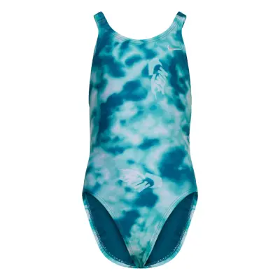 NIKE SWIM Nike Hydrastrong Multi Print Fastback One Piece - Blue - 120-130
