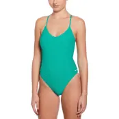 NIKE SWIM Nike Swoosh Terry Towelling V Neck One Piece - Green - XL