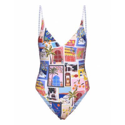Onvacation V Neck Piece Baddräkt Badkläder Multi/patterned Seafolly