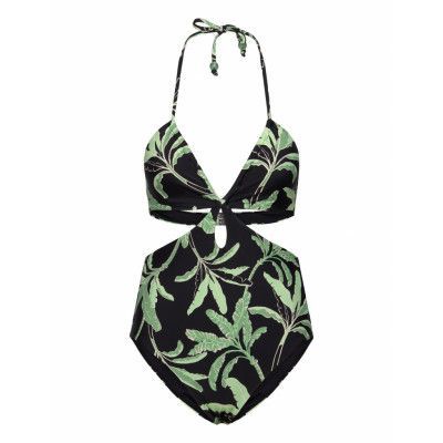 Palm Paradise Drawstring Piece Baddräkt Badkläder Svart Seafolly
