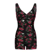 Panos Wild Roses Livorno Swimsuit Baddräkt Badkläder Svart Panos Emporio
