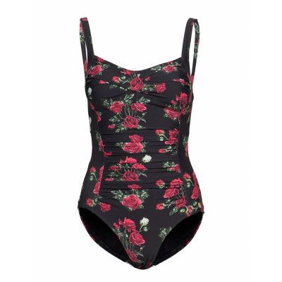 Panos Wild Roses Potenza Swimsuit Baddräkt Badkläder Svart Panos Emporio