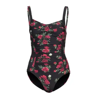 Panos Wild Roses Potenza Swimsuit Baddräkt Badkläder Svart Panos Emporio
