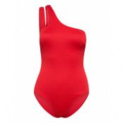 Paola Rib Os Swimsuit Baddräkt Badkläder Röd Just Female