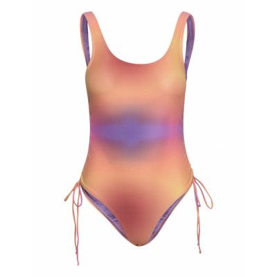 Pcbibba Ruching Swimsut Sww Bc Baddräkt Badkläder Purple Pieces