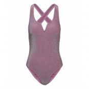 Pcbling Swimsuit Lurex Sww Baddräkt Badkläder Purple Pieces
