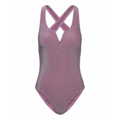 Pcbling Swimsuit Lurex Sww Baddräkt Badkläder Purple Pieces