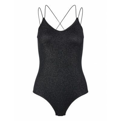 Pcsunni Strap Glitter Bodystocking Baddräkt Badkläder Svart Pieces