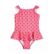 Polka Dot Frill Swimsuit Baddräkt Badkläder Pink Mini Rodini