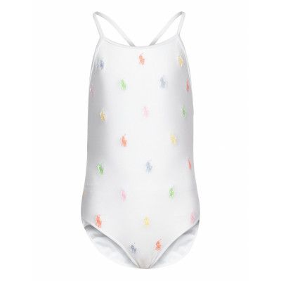 Polo Pony -Piece Swimsuit Baddräkt Badkläder Vit Ralph Lauren Kids