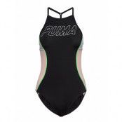 Puma Swim Women Racerback Swimsuit Baddräkt Badkläder Svart Puma Swim