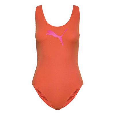 Puma Swim Women Swimsuit 1P *Villkorat Erbjudande Baddräkt Badkläder Orange Puma Swim