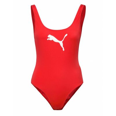 Puma Swim Women Swimsuit 1P Sport Swimsuits Red Puma Swim