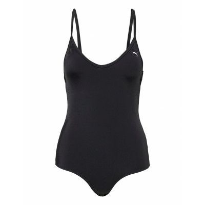 Puma Swim Women V-Neck Crossback Sw Sport Swimsuits Svart Puma Swim
