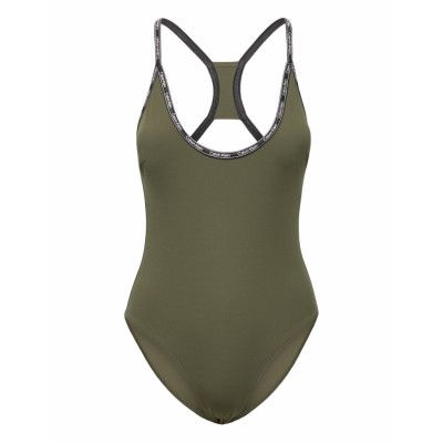 Racerback Piece Baddräkt Badkläder Grön Calvin Klein
