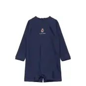 Ralph Lauren Baby Polo Bear Rash Guard Shortall Marinblå