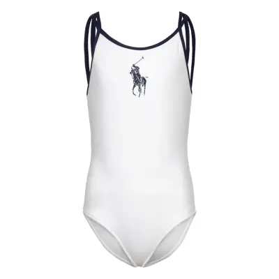 Ralph Lauren Kids Big Pony -Piece Swimsuit Vit