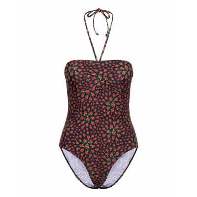 Raspy Bandeau Swimsuit Baddräkt Badkläder Svart Becksöndergaard